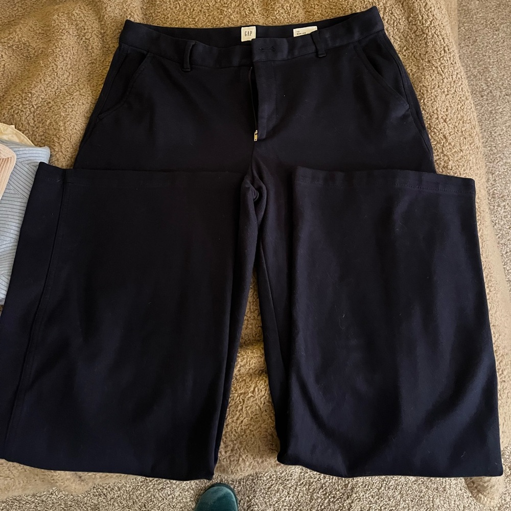 Navy Gap wide leg trousers
